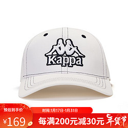 Kappa 卡帕 复古运动棒球帽2023男女户外刺绣字母鸭舌帽 韩国白-012 J