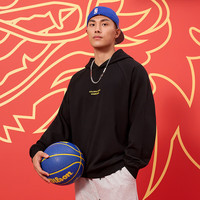NBA龙年系列 芝加哥公牛队/湖人队/勇士队宽松连帽卫衣男子秋冬外套 勇士队-黑色 M