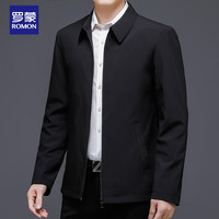 罗蒙(ROMON)外套男中青年商务通勤棒球服男士行政夹克上衣QSW2188 黑色 2XL
