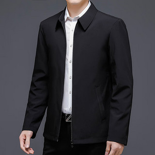 罗蒙（ROMON）外套男中青年商务通勤棒球服男士行政夹克上衣QSW2188 黑色 XL 