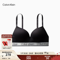 Calvin Klein内衣23女士舒适无钢圈软支撑性感小胸聚拢厚垫深V文胸QP2973A UB1-太空黑 34D 34/75D
