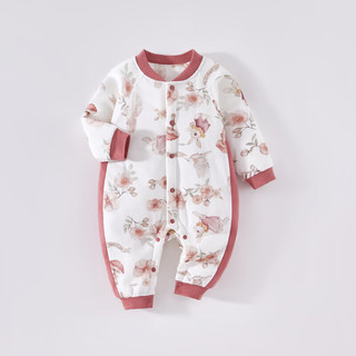 贝肽斯婴儿连体衣秋冬装保暖夹棉新生儿衣服宝宝睡衣纯棉哈衣爬服 考拉先生-中开扣 73cm