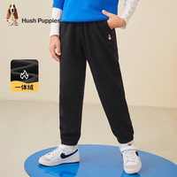 暇步士(Hush Puppies)童装儿童裤子男童2022年冬季男大童时尚保暖加绒长裤 钻石黑 120cm