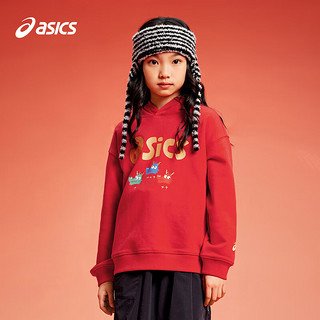 ASICS 亚瑟士 童装2024春季男女儿童柔软舒适连帽卫衣 8853米白 150cm
