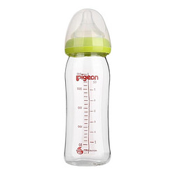 Pigeon 贝亲 经典自然实感系列 婴儿PPSU奶瓶 240ml 绿色 M 3月+