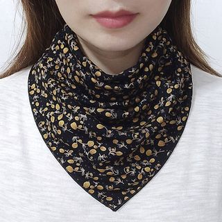 沐铭尔莱脖子带的丝巾围脖女薄款冬季护颈椎脖套韩版百搭保暖时尚假领子围巾三角巾 花开富贵 + 千娇百媚