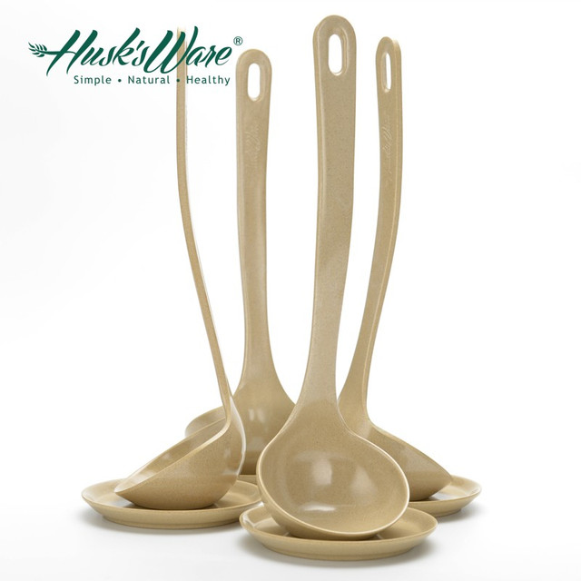 Husk’sWare 壳氏唯抗菌防霉稻谷壳稻壳环保勺子火锅汤勺大汤勺厨房家用盛汤勺子