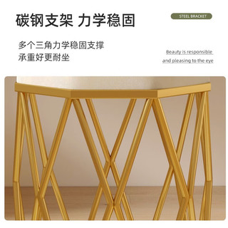 云伴鸟巢梳妆台凳子化妆凳简约女生卧室凳子家用轻奢风仙女化妆椅 黑架-【咖啡色】亲肤雪花绒布