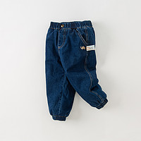88VIP：戴维贝拉 儿童裤子2024秋冬男童休闲牛仔棉裤夹棉加厚