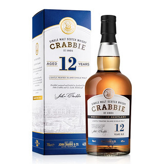 克莱比（Crabbies）苏格兰威士忌 单一麦芽威士忌 洋酒 700ml 克莱比12年单一麦芽威士忌