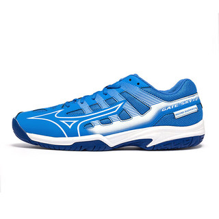 美津浓（MIZUNO）舰店男鞋 2024春GATE SKY缓震耐磨运动鞋透气轻便羽毛球鞋 轻盈柔韧/蓝色/白色 42/270mm