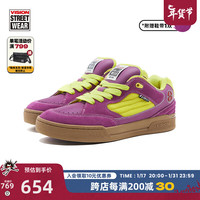 VISION STREET WEAR Savvy小丑紫撞色厚鞋舌牛皮美式面包鞋运动滑板鞋男女保暖 小丑紫撞色 37