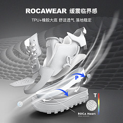 ROCAWEAR 小白鞋男百搭增高秋冬厚底鞋情侣板鞋女2024潮鞋小R鞋