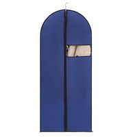 琉滋大衣防尘罩男士西装衣橱悬挂式无纺布衣服罩透气防潮大衣皮草西服 深蓝色(平面款) (五个装)2大号2特大1中号