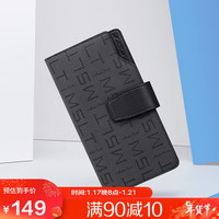 马莎兰缇 时尚长款男士钱包拉链钱夹手拿包多功能卡包新年实用老公 时尚灰蓝-新秋冬轻奢款