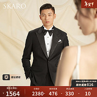 SKARO 西服套装男士结婚西装塔士多礼服新郎 黑色套装SKG181A
