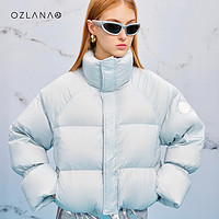 OZLANA 羽绒服设计款2023年秋冬新款防风鸭绒面包服女短款保暖外套