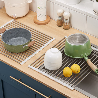 厨房水槽沥水架可折叠水槽碗碟架洗碗池碗碟盘收纳架子沥水篮家用