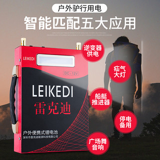 雷克迪（LEIKEDI）12v伏锂电池大容量户外便携聚合物电瓶家用应急储备电源 12v60Ah=756Wh(100w用7.6小时)