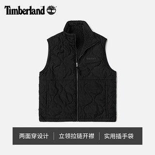 Timberland添柏岚抓绒衣男秋冬踢不烂户外休闲双面穿保暖加绒马甲A2HX7 A2HX7001/黑色 XS/165