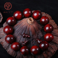 今夕印度小叶紫檀手串老料檀香紫檀木高油密佛珠念珠文玩把件手链男士