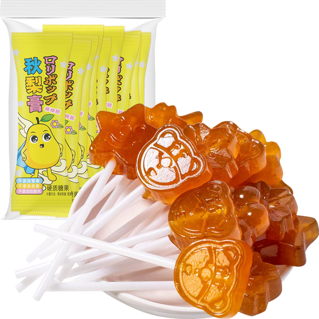 88VIP：NEWBEIZAN 纽贝赞 不添加香精色素防腐剂儿童秋梨膏棒棒糖10支休闲润喉糖网红80g