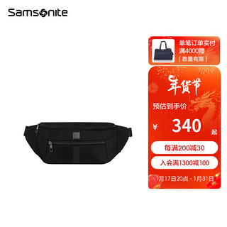 Samsonite 新秀丽 节日礼物 2023新款男女商务腰包时尚休闲单肩斜挎包 KL5*004 黑色