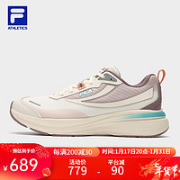 FILA 斐乐女鞋NUVOLE路跑鞋柔云鞋跑步鞋运动鞋 微白/寂静粉-WH 38.5