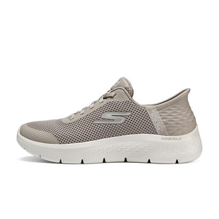 SKECHERS 斯凯奇 健步鞋一脚蹬休闲健步男女同款舒适透气124836 灰褐色/TPE(女) 36.5