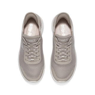SKECHERS 斯凯奇 健步鞋一脚蹬休闲健步男女同款舒适透气124836 灰褐色/TPE(女) 36.5