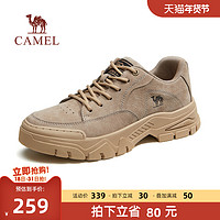 CAMEL 骆驼 男鞋2023冬季新款户外登山工装鞋男低帮加绒登山鞋运动休闲鞋