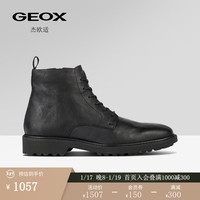 GEOX 杰欧适 男鞋纯色酷帅舒适时尚马丁靴U36DRA 黑色C9999 40