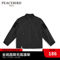 太平鸟女装 太平鸟男装 秋季立领夹克B1BCC1212 黑色 S