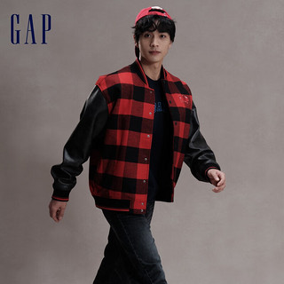 GapX 8ON8 龙年男装春季2024新年羊毛针织夹克836127 红黑方格 165/84A(XS)亚洲尺码