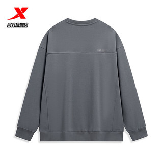 XTEP特步套头卫衣2024春季印花潮流运动上976128920298 钢铁灰 M