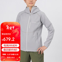 mont·bell抓绒衣女款秋冬单面拉绒保暖舒适弹力连帽开衫外套 1106734 LGY浅灰色 XL