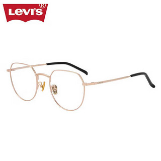 Levi's李维斯眼镜框女款不规则圆框镜架显脸小男可配近视镜片 5330-C2金色