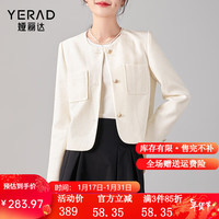 娅丽达（YERAD）温柔气质蓝色小香风外套女2024春季感优雅短款上衣 米色(I0)-奶油米 S