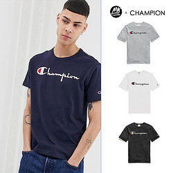 Champion 基础草写字母圆领短袖T恤