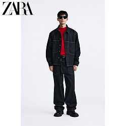 ZARA 24春季新品 新年系列龙年限定男装 牛仔衬衫外套 7627408 400
