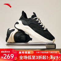 安踏（ANTA）引力丨休闲鞋男款冬季经典潮流厚底增高运动鞋老爹鞋子男 黑-5 42码