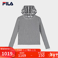 FILA EMERALD斐乐女子连帽卫衣秋冬长袖毛衣女装运动休闲套头上衣 正黑色-BK 160/80A/S