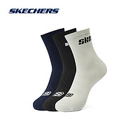 斯凯奇（Skechers）舒适休闲运动袜子L323U010 黑色/灰色/藏青色/009P S 22-24cm