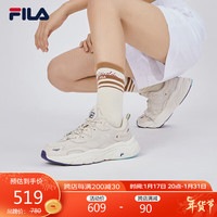 FILA 斐乐女鞋MARS火星鞋2024春季老爹鞋复古跑步鞋休闲运动鞋 奶白/木薯粉-Q-GT 35.5