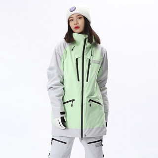 RUNNING RIVER 女士 冬季 户外单板滑雪服连帽拼接上衣新款N2453 502绿 L40