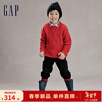 GapX 8ON8 龙年男女童2024新年款羊毛混纺毛衣883080 红色 110cm(XXS) 亚洲尺码