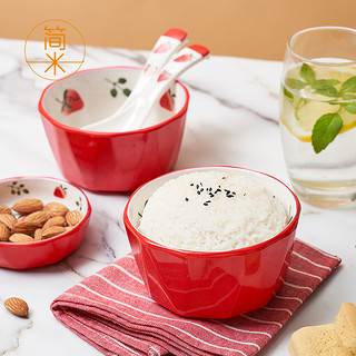 可爱仿瓷小碗米饭碗家用面碗早餐碗创意酸奶燕麦碗碟碗勺子密胺碗