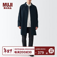 MUJI 無印良品 无印良品 MUJI 男式 羊毛混 短外套 毛呢大衣 ADF02C2A 深藏青色 L