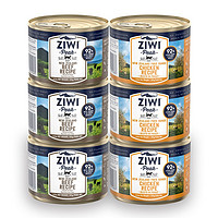 ZIWI 滋益巅峰 新西兰进口幼猫成猫零食罐宠物主食罐多汁高肉无谷猫湿粮主食罐头 6罐185g=牛肉*3+鸡肉*3