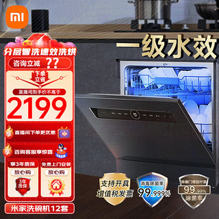 Xiaomi 小米 MI） 洗碗机12套大容量洗碗机 开关门热风烘干 消毒烘干储存一体机双驱变频